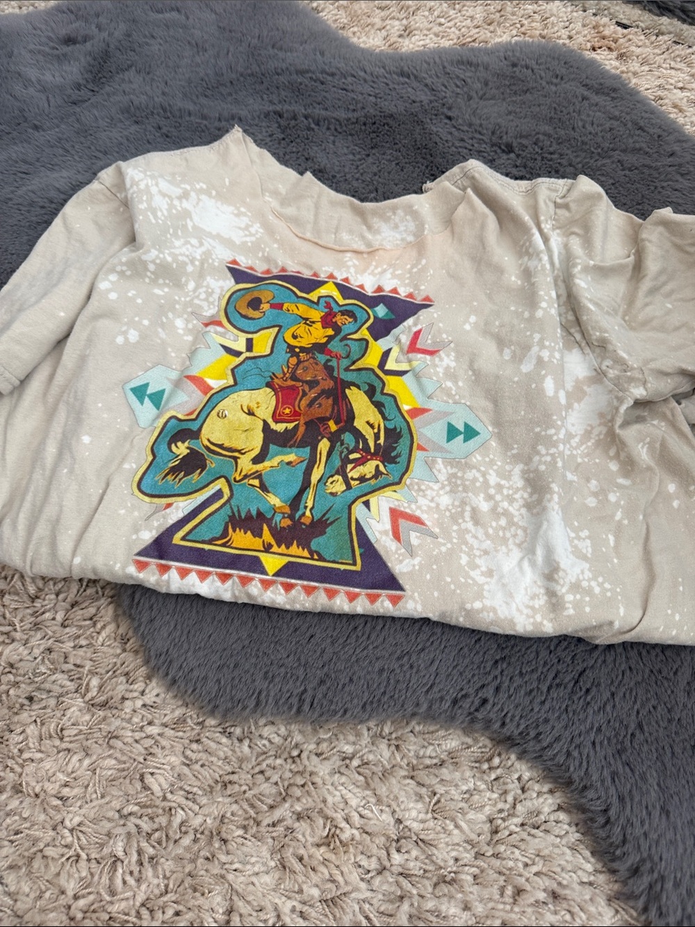 Beige Graphic Cowboy Sweatshirt - Neutral